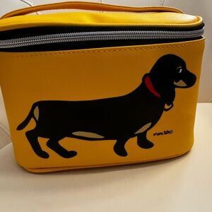 Marc Tetro NWT Yellow cosmetic bag with Dachshund